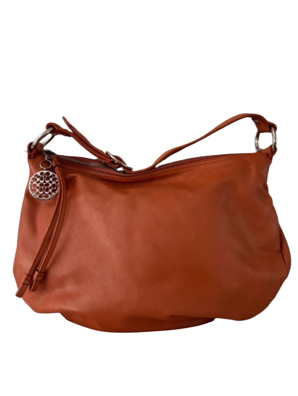 Coach Ali Orange Leather Hobo Shoulder Bag - Picture 3 of 15